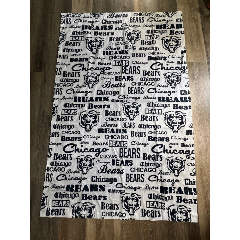NFL Chicago Bears Window Curtain Panel Unisex OS White Navy Blue Logo Print
